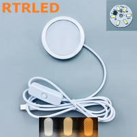 Lampe LED RGB Ronde Imprimée en 3D avec Interface Type-C et Télécommande, Luminaire Compact à Montage en Surface pour Bambu Lab
