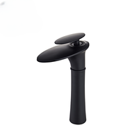Robinet mélangeur cascade noir en laiton massif, anti-corrosion, durable, monotrou, monocommande, prix de gros