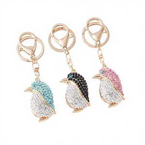 Crystal Penguin <b>Keychain</b> Zinc Alloy <b>Carabiner</b> Cute Fashion Bag Pendant Gift - Product Image 1