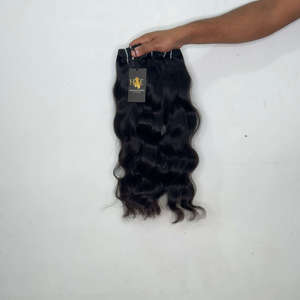 Extensiones de Cabello Humano Natural de Templo Indio, Cabello Ondulado Natural al por Mayor, Cabello Humano Virgen Ondulado Sin Procesar, Proveedores de Cabello Humano Virgen - Product Image 1