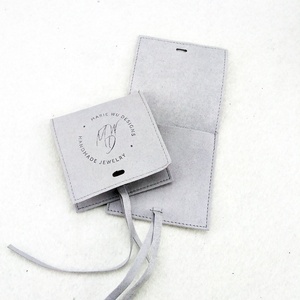 China Factory Luxury Velvet Jewelry Display PackagingPouch Bag Custom logo Microfiber Suede Jewelry Packaging Pouch with Flap - Product Image 4