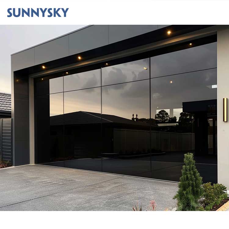 Sunnysky 16x7, стеклянные бескаркасные прозрачные алюминиевые стеклянные гаражные двери, полноразмерные жилые автоматические гаражные двери
