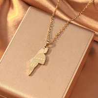 Collier avec pendentif personnalisé en acier inoxydable, hypoallergénique, plaqué or 18 carats, bijoux imperméables, cadeau unisexe