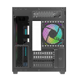 Gabinete de PC de Torre Media con Cristal Lateral Curvo, Blanco, para Juegos, Compatible con Placas Base M-ATX, Refrigeración para Computadoras de Juego - Product Image 5