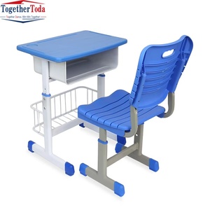 Ensemble de table et chaise d'écolier moderne en plastique, simple place, pas cher, pour écoles primaires, vente en gros - Product Image 3