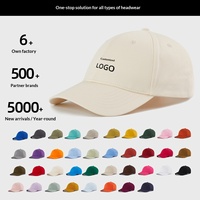 Casquette de baseball en pur coton de qualité supérieure, 38 couleurs, impression de logo, casquette de voyage brodée, snapback à large bord, unisexe