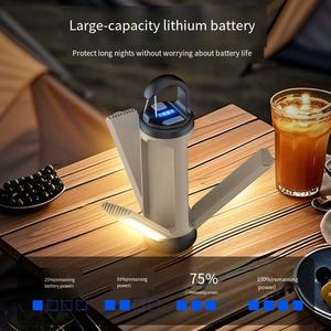 Three Leaf Folding Camping Lantern Rechargeable <b>Filament</b> Lamp Hook Light Flashlight for Tent Outdoor Glamping - Product Image 6