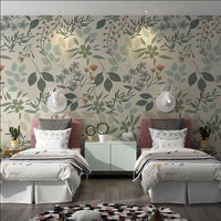 Papier peint floral peint à la main plante feuille salon TV fond papier peint sans couture papier peint chambre salle à manger mur tissu