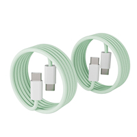 Câble de charge rapide USB C vers Type C 60W PD, couleur macaron, nylon tressé, cordon de synchronisation de données pour iPhone 15, 1M, 2M
