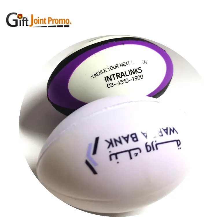 Palline antistress personalizzate promozionali Bulk Rugby Ball PU Foam