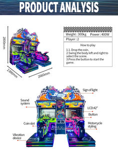 ダイナミックモーター卸売カスタムモーターサイクルシミュレーター遊園地用コイン式キッドモーターバイクビデオアーケードコンソール - Product Image 4
