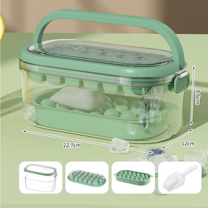 HYRI 2024 Popular Ice Cube Silicona <span class=keywords><strong>Forma</strong></span> clásica a rayas 54 Cavidad Bola redonda Fácil liberación Caja de almacenamiento de hielo - Product Image 6