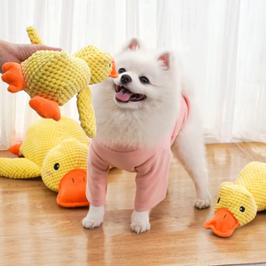 Köpek çiğneme oyuncakları doldurulmuş ördek şekli köpek küçük orta büyük köpekler için peluş oyuncak gıcırtılı oyuncaklar - Product Image 2