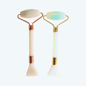 Rouleau de jade vert naturel et ensemble Gua Sha, rouleau de jade opale pour le soin de la peau - Product Image 3