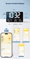 Grande horloge murale LED de 13.1 pouces affichant l'heure et la date avec opération d'application de téléphone portable pour la décoration du salon