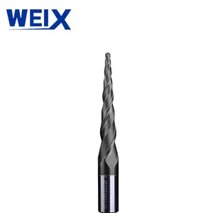 Weix sıcak satış Tungsten karbür CNC makine HRC45 bileme düz el konik bilye burun end freze metal kesici