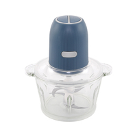 Robot culinaire 2L, hachoir à viande pour usage domestique, petit hachoir à aliments avec option bol en acier inoxydable/verre