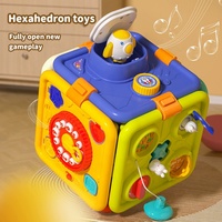 Cubo de Actividades Montessori para Bebés, Juguete Multifuncional Desmontable, Hexaedro de Seis Lados con Luces y Música
