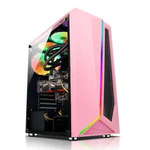 Casing Cpu kabinet Pc kipas pendingin Rgb silikon di antara Us suku cadang tahan air Casing hitam Casing komputer