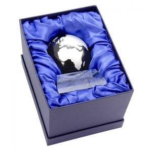 Trophées, médailles et plaques GLOBE WORLD en verre bleu D=80/H 115 mm - Product Image 3