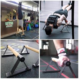 Piccolo manico in legno con supporto a triangolo Push-Up in legno di faggio manubrio parallele per Calisthenics Fitness Training - Product Image 5