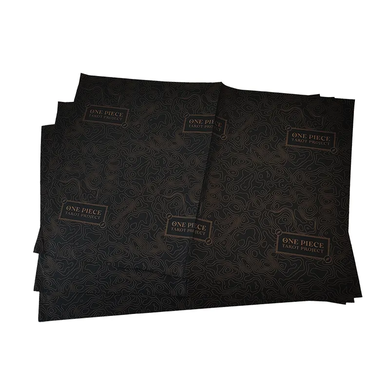 Papel de seda negro suave para embalaje de ropa, Logo dorado impreso, 17gsm, 18gsm