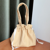 Sac cadeau en toile de coton à cordon de serrage, grande capacité, couleur unie, motif lettres, écologique, avec logo personnalisé