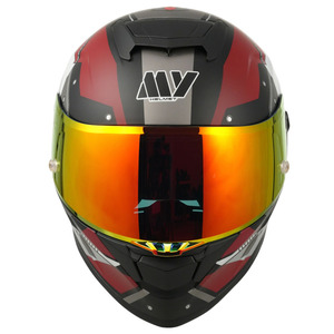 Top-Rank punto approvato doppio obiettivo in fibra di carbonio Full Face casco moto romanzo Vintage con grandi caschi da corsa - Product Image 6