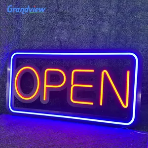 Bar Logam Tanda Dekorasi Toko Tukang Cukur Led Sign Open