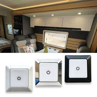 Plafonniers LED carrés tactiles 2,76 pouces 12V 24V pour véhicules, camping-cars, caravanes, fourgonnettes, bus et toits de cabines