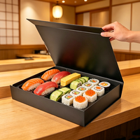 Scatola di Carta Personalizzata per Sushi da Asporto, con Coperchio a Forma di Aeroplano e Base a Libro, Stile Apertura a Porta, per Ristoranti e Cibo da Asporto