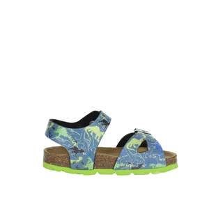 Sandalias para niños Grunland SB1149-40 Sandalias planas con estampado de dinosaurios azules para niños - Product Image 3