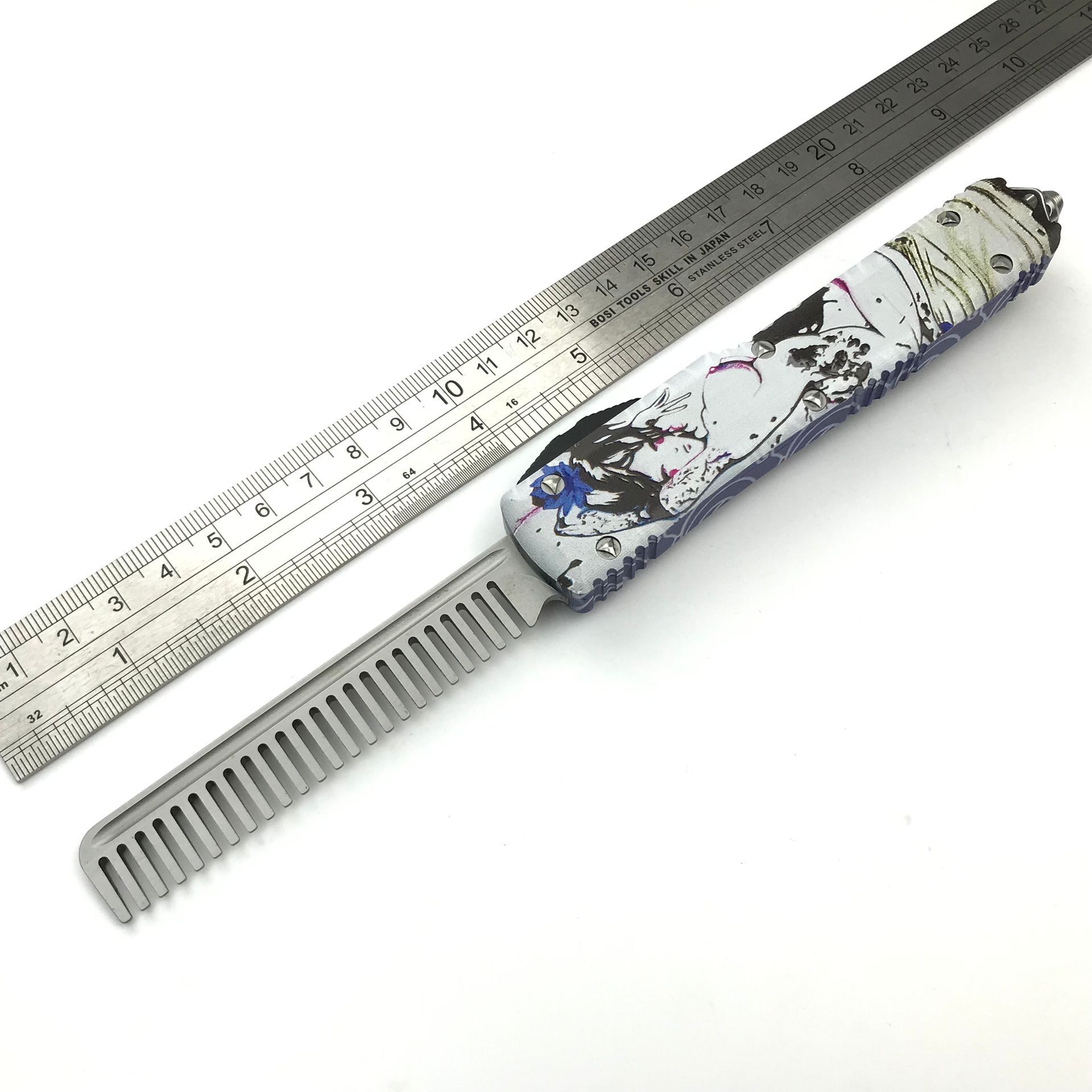 CNC алюминиевая ручка OTF тактическая расческа уличные многофункциональные складные ножи карманный нож со стеклом