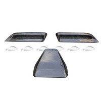 OLOTDI Mitsubishi Lancer EVO X 10th Evolution 2008-2009 Cubierta de Ventilación Delantera Estilo H2 de Fibra de Carbono Nueva en Negro Carbón