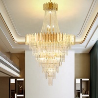 Lustre en cristal de luxe européen contemporain, éclairage commercial, hall d'hôtel, lieu de mariage, salle de banquet, restaurant, maison, villa