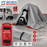Couverture anti-feu pour petits véhicules électriques et scooters, en fibre de verre enduite de silicone sans œillets, emballage personnalisé avec logo