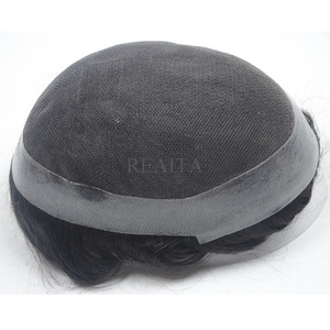 Pizzo Australia con pu intorno al toupee <span class=keywords><strong>di</strong></span> ricambio per <span class=keywords><strong>uomo</strong></span> con sistema <span class=keywords><strong>di</strong></span> capelli umani indiani a media densità - Product Image 1
