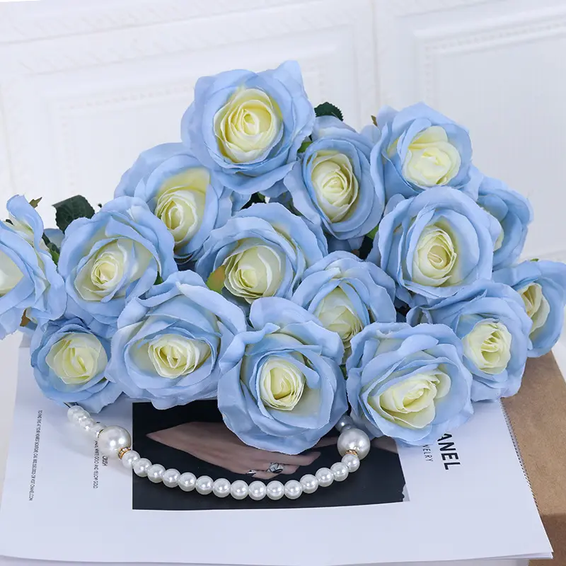 direktverkauf des herstellers großer kopf künstliche rosenblumen mit blaufarbe stiel