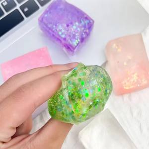 Aurora Maltose Simulated Tofu Small Ice <b>Cubes</b> Anti-Stress Slow Rebound Polar Light Colorful Pinch Music Squeeze Toy Outdoor Toys - Product Image 4