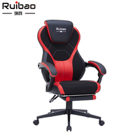 Chaise de bureau et de gaming en similicuir PU, pivotante, avec repose-pieds rétractable, appuie-tête réglable en hauteur et vérin à gaz 3 positions