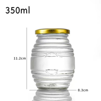 Bocaux en verre pour miel de luxe de haute qualité en forme de ruche, 90 ml, 180 ml, 350 ml, 730 ml, avec couvercle métallique