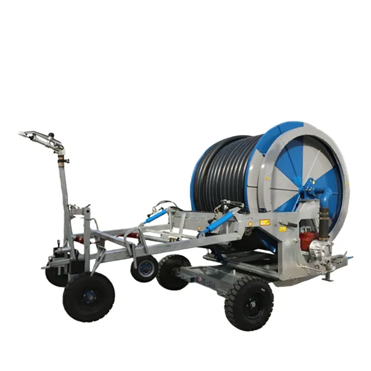 Agriculture Traveling Mobile Water Wheel Big Rain Gun Hose Reel Sprinkler Irrigation System For Sale