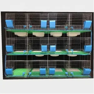 Cage d'élevage de lapins galvanisée à chaud 12 portes 6 nids