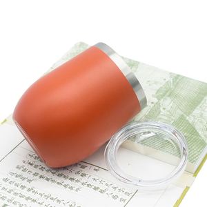 Gobelet à café en acier inoxydable avec couvercle, logo personnalisé, 12 oz, tasse de forme spéciale, double paroi, isolation sous vide, mug en forme d'œuf - Product Image 1
