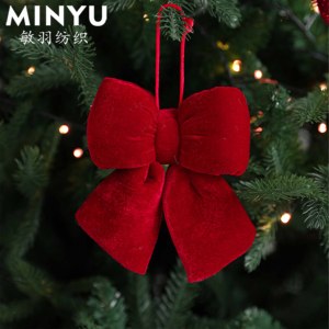Grand nœud <span class=keywords><strong>de</strong></span> Noël en flanelle rouge, pendentif en forme <span class=keywords><strong>de</strong></span> papillon, décoration d'arbre pour les fêtes <span class=keywords><strong>de</strong></span> mariage, vente en gros d'usine - Product Image 3