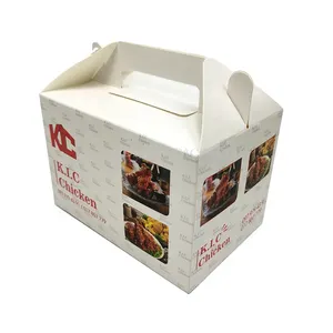 Diskon Besar Logo Kustom Ayam Goreng Menangani Kotak Kertas Kemasan Kertas Kotak Burger Ayam Goreng Perancis