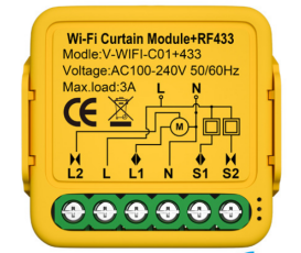 Yellow-1CH de rideau en WiFi Module + RF433