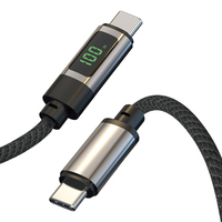 Câble USB C vers C 100W avec affichage LED de la puissance, charge rapide PD 5A, en alliage de zinc et nylon tressé, 480 Mbps pour MacBook, ordinateur portable et tablette