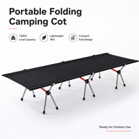 Lit de camping pliable moderne en nylon renforcé ultraléger, réglable en hauteur, portable, pour l'extérieur et la chambre