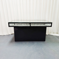 Elegante Mesa de Comedor de Acero Inoxidable para Hotel con Cristales, Mesa de Boda de Lujo en Metal, Ideal para Novios